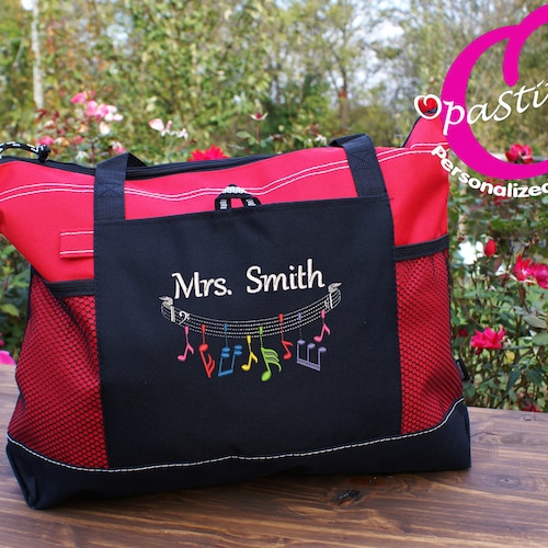Personalized Music Teacher Student Bag With Name Piano Gift Etsy