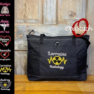 Rad Tech Tote Bag Personalized with Name & Title | Radiology Tech Gift | RT Graduation Tote | Custom Embroidered | Ultrasound Tech
