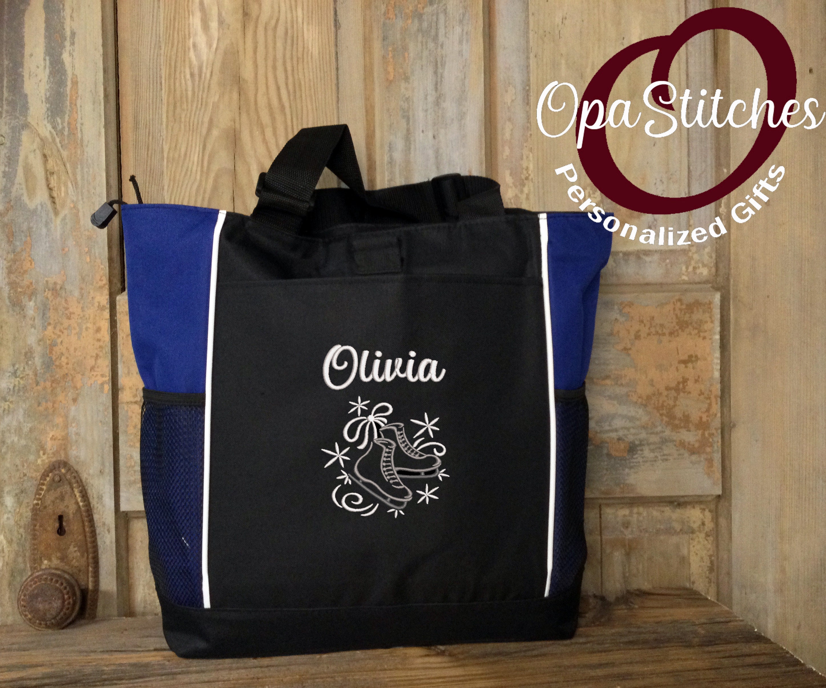 Monogrammed Personalized Ice Skating Figure Skating Tote Bag Etsy
