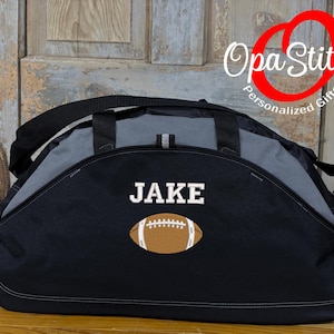 Personalized Sports football Duffel Bag, Embroidered with Your Name & Choice of 27 Unique Designs, Perfect for Every Athlete