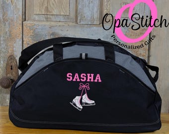 Personalized Ice Skating Duffel Bag – Embroidered Skater Gift, 5 Colors