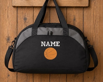 Personalized Basketball Duffel Bag, Embroidered Basketball Bag, Custom Sports Bag with Name, Basketball Player Gift, Team Gym Bag