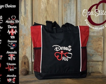 Personalized Nursing Tote Bag – Custom Embroidered Name & Title