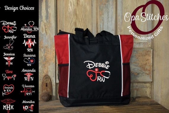 Personalized Nursing Tote Bag – Custom Embroidered Name & Title