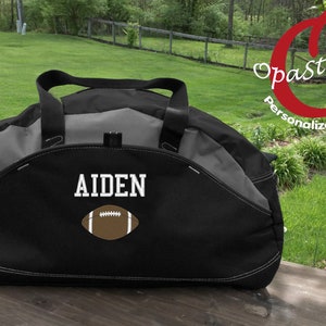 Monogrammed sports Football Duffel Bag, personalized and embroidered with your name, gift for coaches, sports team gifts, appreciation gift image 1