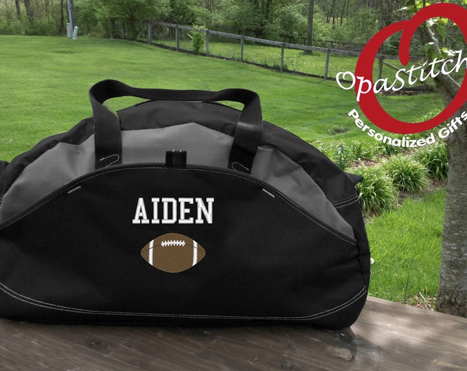 Monogrammed sports Football Duffel Bag, personalized and embroidered with your name, gift for coaches, sports team gifts, appreciation gift