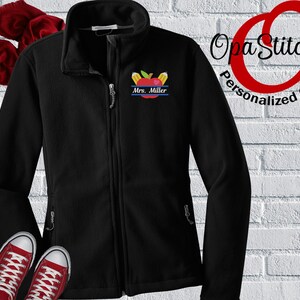 Custom Embroidered Fleece Jacket – Personalized Teacher Gift