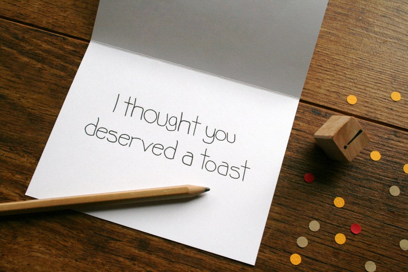 Toast Congratulations card new job card graduation card Etsy