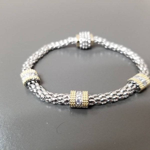 Kit Two Tone Pave Bracelet