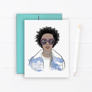 Fille d’anniversaire - Carte de vœux, Illustration de mode, Joyeux anniversaire, Art, Intérieur vierge