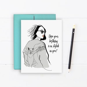 Anniversaire élégant - Carte de vœux, Illustration, Carte d’anniversaire, Carte élégante, Carte de mode