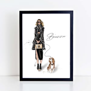 Custom Fashion Illustration Portrait | Personalized fashion art, self portrait, gift for her, hand drawn illustration