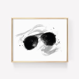 Sunglass Swirl - PRINTABLE, digital download, instant art, Wall Art, Wall Decor, Poster, Drawing, Home Decor, Fashion Illustration