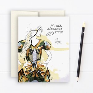 Style, classe, élégance - Carte de voeux, Illustration de mode, Carte juste parce que, Carte d'anniversaire, Carte d'amitié, Carte McQueen, Élégant