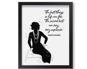 Very Expensive - Fashion Illustration, Art, Wall Art Print, Poster Illustration, Home Decor, Quote,Designer, Pearls, Style, Classic