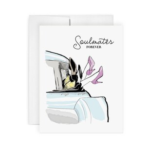 Âmes sœurs - carte de voeux, illustration de mode, carte de mariage, carte de douche, carte de fiançailles, carte d'amour, carte de relation
