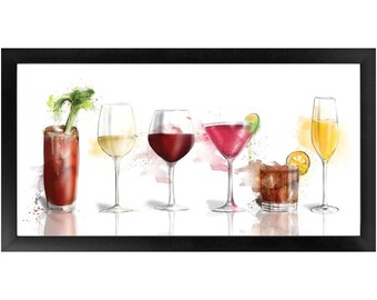 Menu bevande / Cocktail / Drink Art / Illustrazione vino / Bar Art