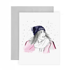 Fuck It - Carte de voeux, Illustration de mode, Juste parce que la carte, Street Style Card, Carte de swear, Carte d’art, Papeterie, Encouragement