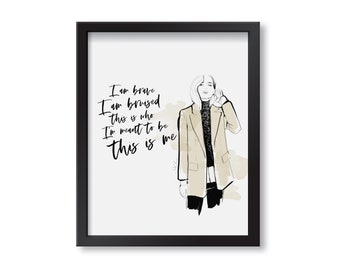 This Is Me - Fashion Illustration, Art, Fine Art, Wall Art Print, Poster Illustration, Quote, Inspirational, Self Love, Motivational, Sketch