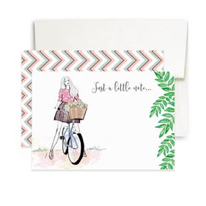 Flora Papeterie - Illustration de mode, Notes, Merci, Juste parce que, Papeterie de bureau, Carte postale