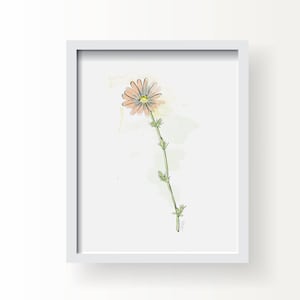 Daisy Song - Flower Daisy Print, Fine Art, Wall Art Print, Poster Illustration, Art for Home, Office, Floral, Botanical, Gift for her