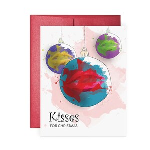 Bisous pour Noël - carte de voeux, carte d'illustration, carte de Noël, carte de vœux, carte de décoration