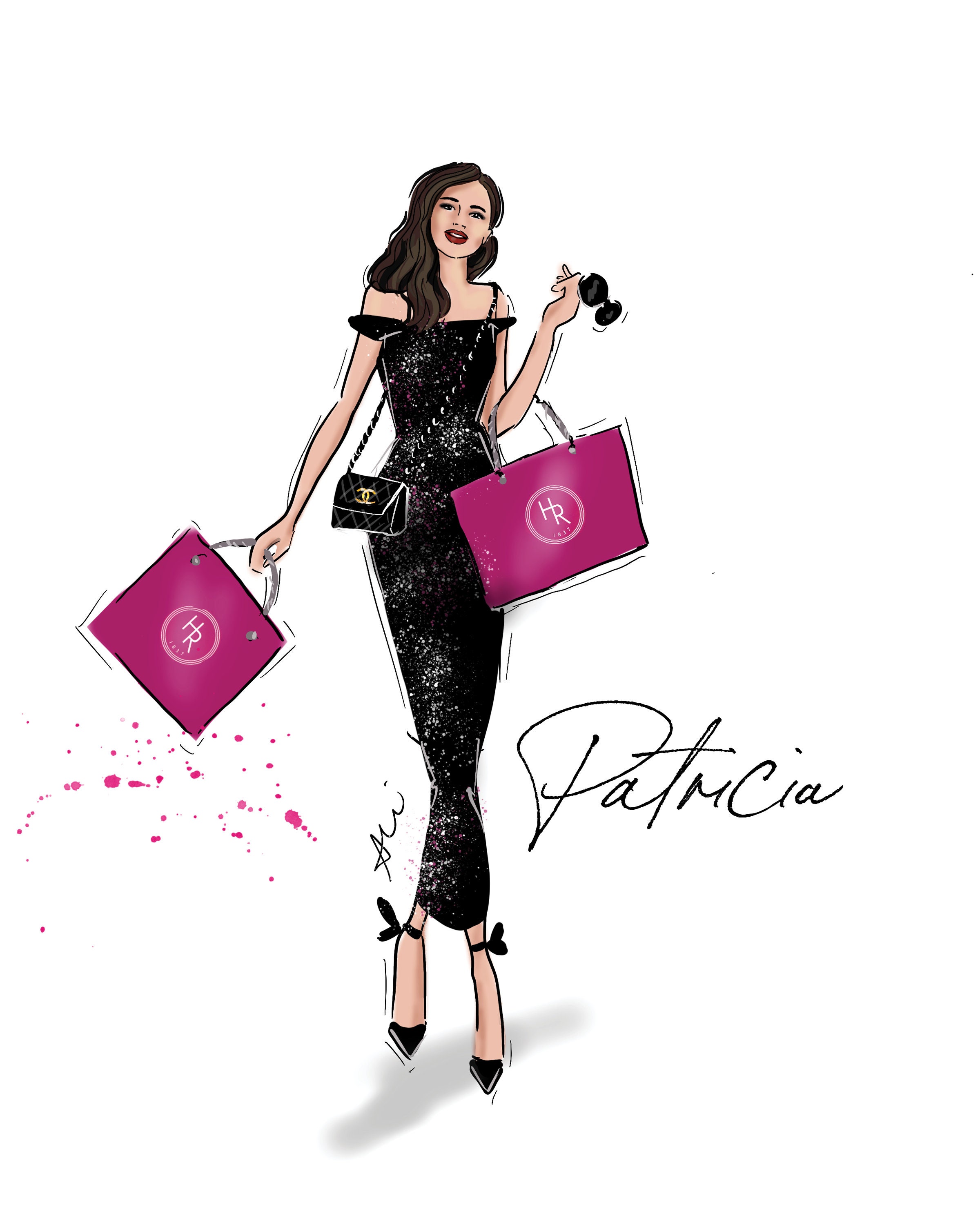 Custom Fashion Illustration Portrait | Personalized Fashion Art, Self ...