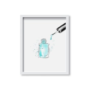 Polish - Beauty, Make Up Art, Fashion Illustration, Art, Fine Art, Wall Art Print, Poster Illustration, Nail Polish, Decor, Cosmetic