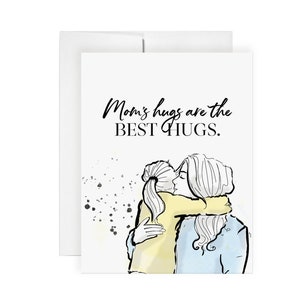 Maman câlins - carte de voeux, illustration de mode, carte de joyeux anniversaire, carte de fête des mères, carte d'art, carte d'illustration, amour