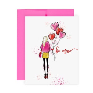 Be Mine - Carte de voeux, Illustration de mode, Saint-Valentin, Carte d'amour