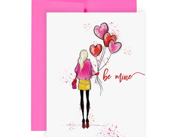 Be Mine - Biglietto d'auguri, Illustrazione di moda, San Valentino, Biglietto d'amore