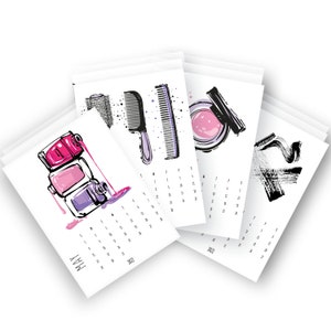Accessories Illustration 2021 Fashion Desk Calendar Refill Pack Fashion Illustration Desk Decor Office Supplies Monthly Dates
