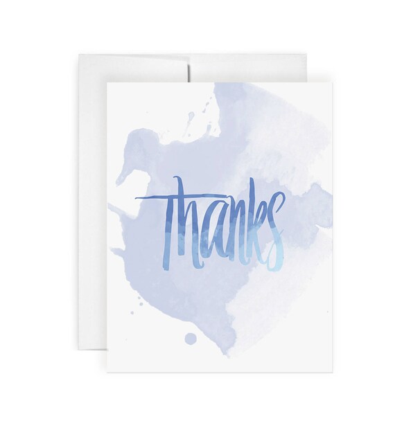 Remerciements Artistiques Carte De Voeux Aquarelle Carte Etsy France
