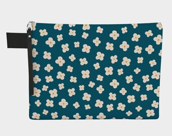 Borsa da viaggio con cerniera floreale, borsa da viaggio, borsa tote, borsa per cosmetici