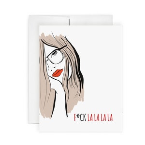 F*ck Lalalala - Carte de voeux, Carte de Vacances, Illustration, Carte de Noël, Art, Illustration de mode, Carte Drôle
