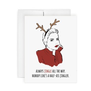 Jingle - carte de voeux, carte de vœux, illustration, carte de Noël, art, illustration de mode, carte drôle, impertinent