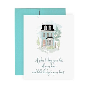 Nouvelle maison - Carte de voeux, Illustration de mode, Carte de déménagement, Carte de mode, Carte de nouvelle maison