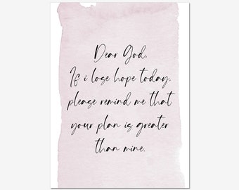 Stampa artistica Lose Hope - Citazione cristiana, religiosa, fede, preghiera, piano di Dio, belle arti, stampa artistica da parete, illustrazione di poster, arredamento per la casa, citazione