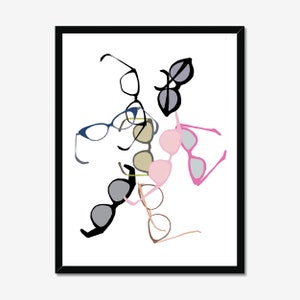 Sunglasses - Fashion Illustration, Art, Fine Art, Wall Art Print, Poster Illustration, Home Decor, Quote, Accessories, Retro, Pattern