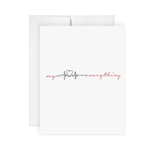 My Everything - Carte de voeux, Art de la mode, Illustration, Dessin, Amour, Mariage, Relation, Partenaire, Battement de coeur