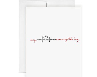 My Everything - Greeting Card, Fashion Art, Illustration, Drawing, Love, Marriage, Relationship, Partner, Heart beat