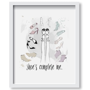 THREE OPTS: Shoe Quotes; Fashion Illustration Print, Wall Art Print, Poster Illustration, Art for Home, Office, Humour, Gift for her