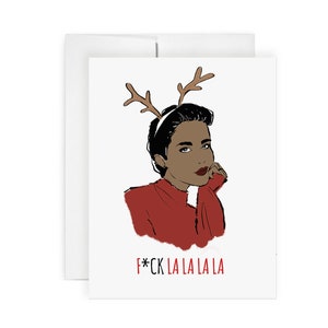 Bois de Lalalala - carte de voeux, carte de vœux, illustration, carte de Noël, art, illustration de mode, carte drôle