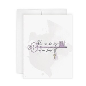 Clé de mon cœur - Carte de voeux, Illustration de mode, Carte d’amour, Carte de citation, Carte d’amitié, Saint-Valentin
