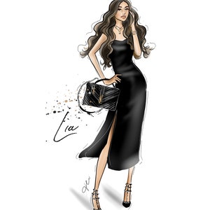 Custom Fashion Illustration Portrait | Personalized Fashion Art, Self ...