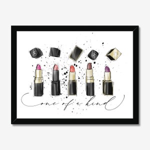 One of a Kind- Lipstick Illustration, Art, Fine Art, Wall Art Print, Poster Illustration, Fashion Illustration, Beauty Art, Home Decor