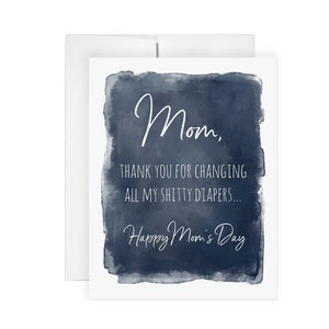 Carte à langer - Carte de voeux, carte de joyeux anniversaire, carte de fête des mères, carte d'art, carte de remerciement, carte graphique, humour, humour, drôle