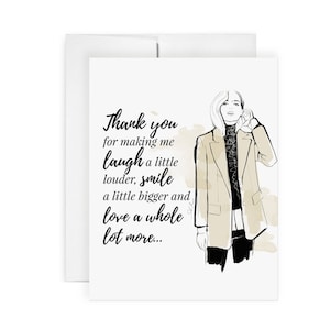 Lachen & Lächeln - Grußkarte, Mode-Illustration, Dankeschön-Karte, gesegnet, Unterstützung, Dankeschön-Karte