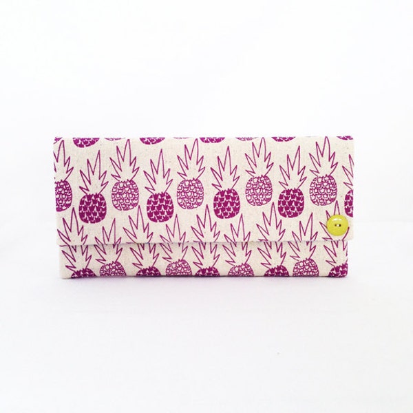 Pencil Clutch - One of a Kind "Keiki Pineapple" Print - Made in Hawaii by Jana Lam