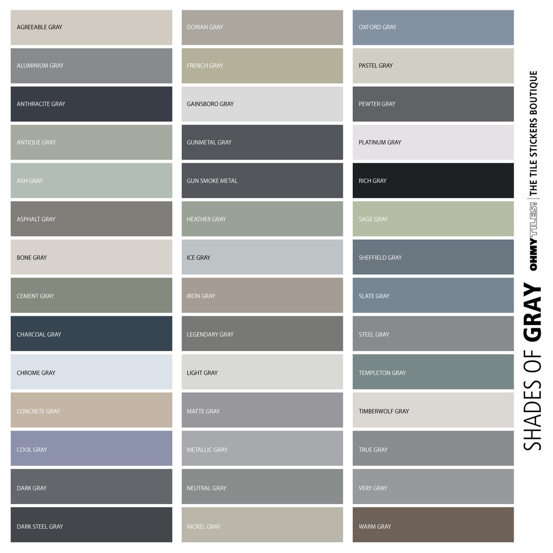 GRAY Solid Color Chart Peel and Stick Tile for Wall and Floor, 1 X 12
